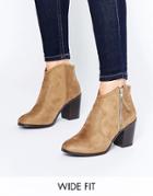 New Look Wide Fit Western Boot - Brown