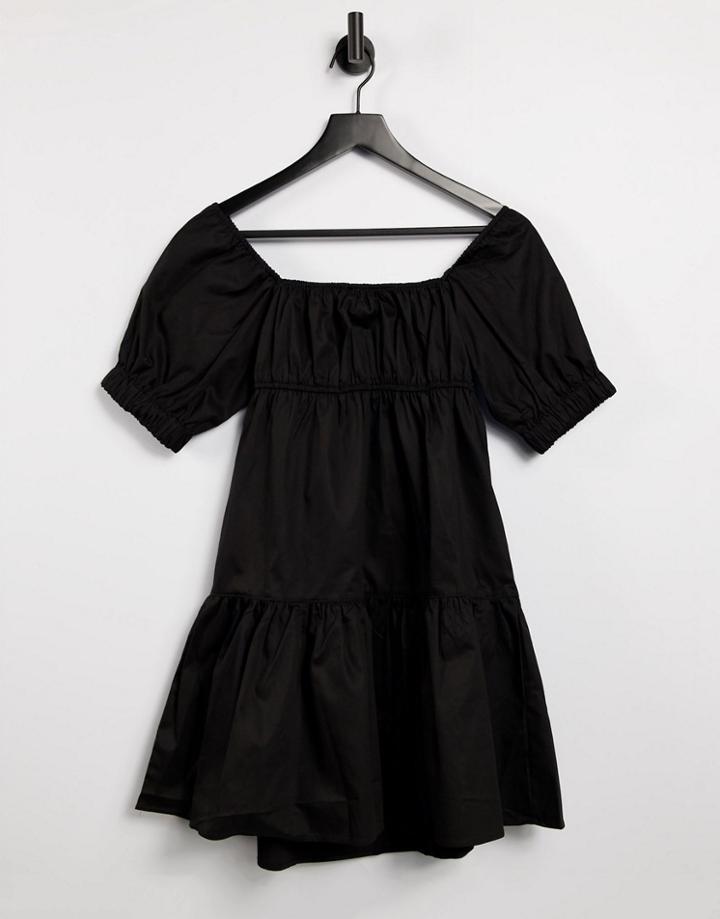Urban Bliss Oversized Denim Shirt In Ecru-black