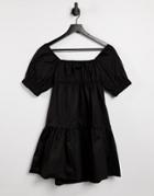 Urban Bliss Oversized Denim Shirt In Ecru-black