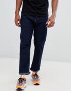 Bershka Joinlife Straight Fit Jeans In Dark Blue - Blue