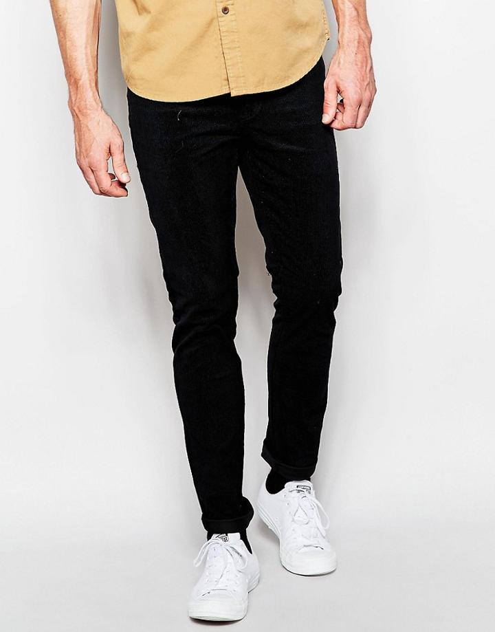 Cheap Monday Cord Pants Tight Skinny Fit Tribe Black - Black