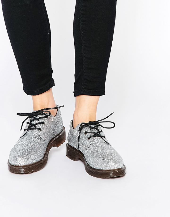 Truffle Collection Bet Chunky Lace Up Flat Shoes - Silver
