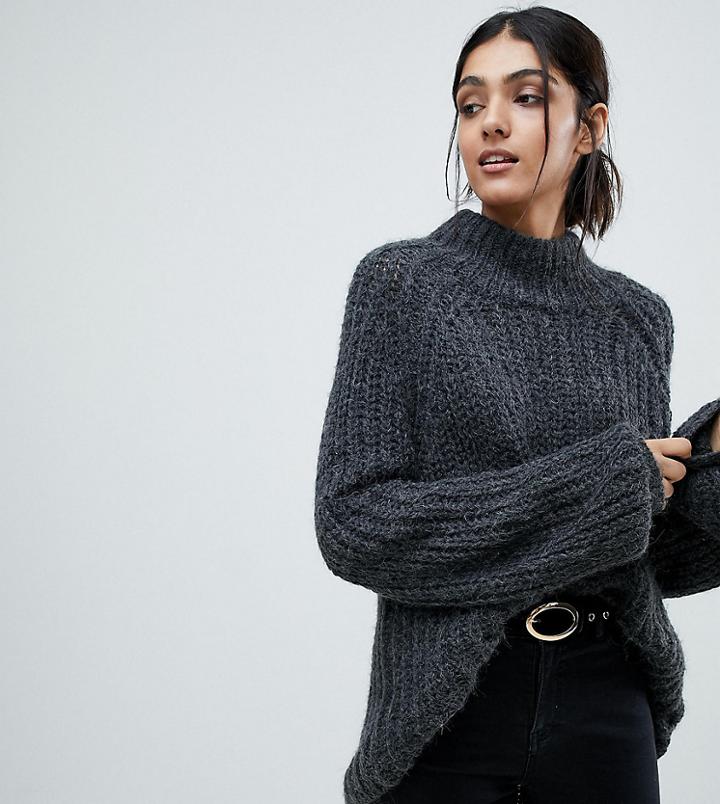 Vero Moda Tall High Neck Oversized Sweater - Gray