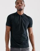 Selected Homme Polo Shirt In Black Organic Cotton - Black
