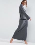 Asos Lounge Ribbed Maxi Skirt - Gray