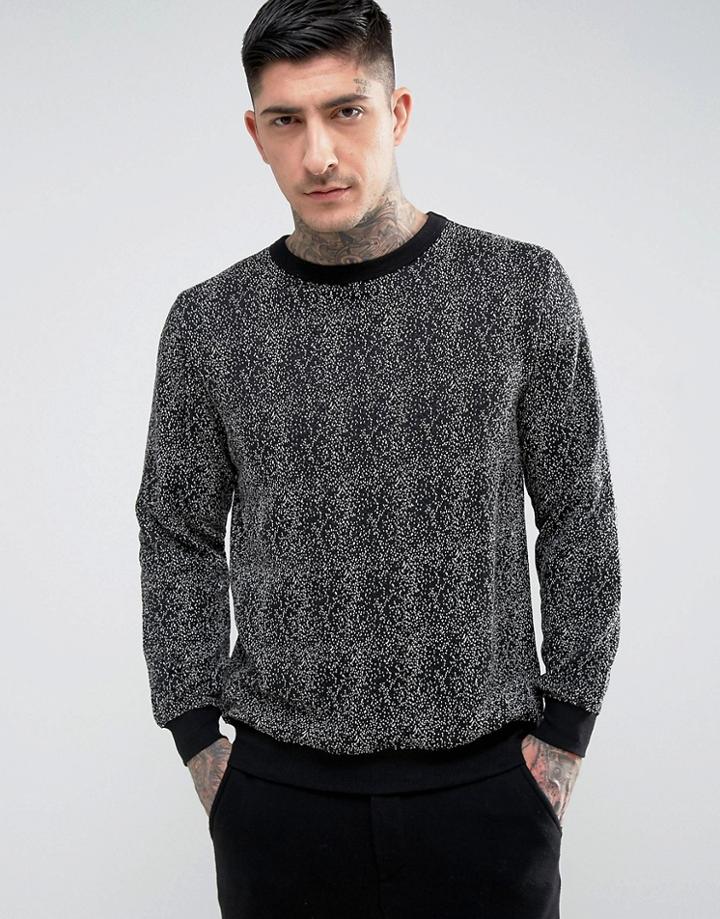 Hymn All Over Speckled Sweatshirt - Black