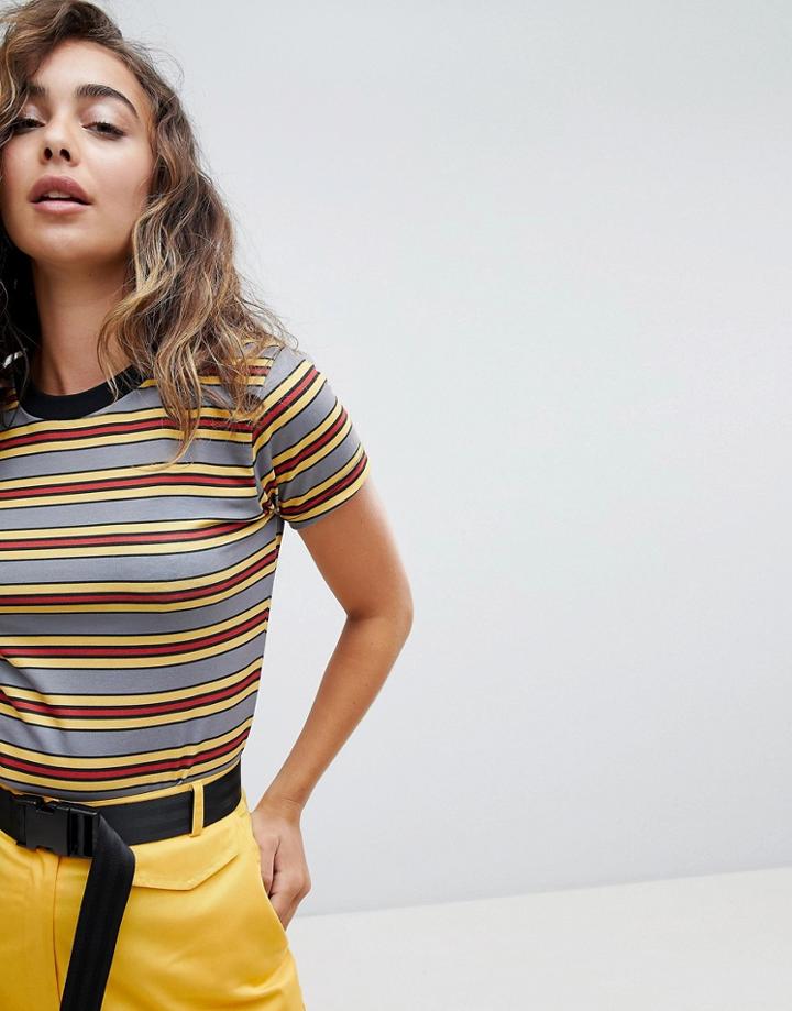 The Ragged Priest T-shirt In Stripe - Multi