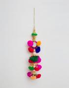 America & Beyond Multi-colour Pom Pom Tassel Bag Charm - Multi