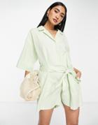 Rhythm Vacay Beach Romper In Pistachio-green