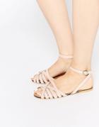 Asos Fifi Woven Leather Sandals - Nude