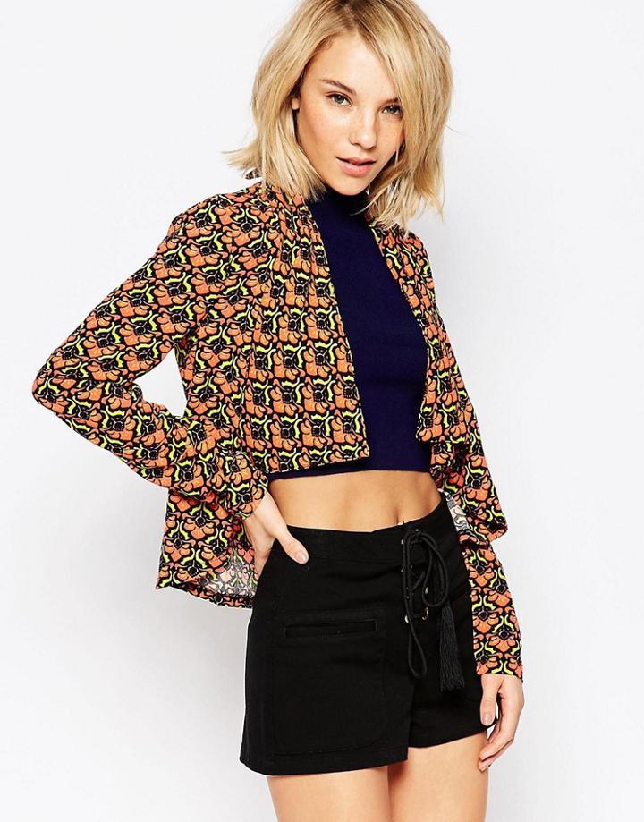 Daisy Street Blazer In Geo Print - Multi