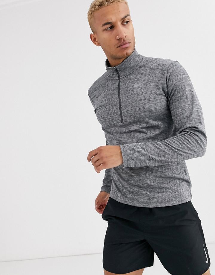 Nike Running Pacer Half Zip Sweat In Gray