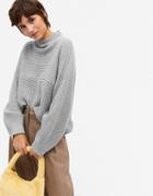 Monki Libby Knitted Sweater In Light Gray-grey