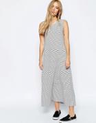 Asos Swing Maxi Dress In Natural Stripe - Multi