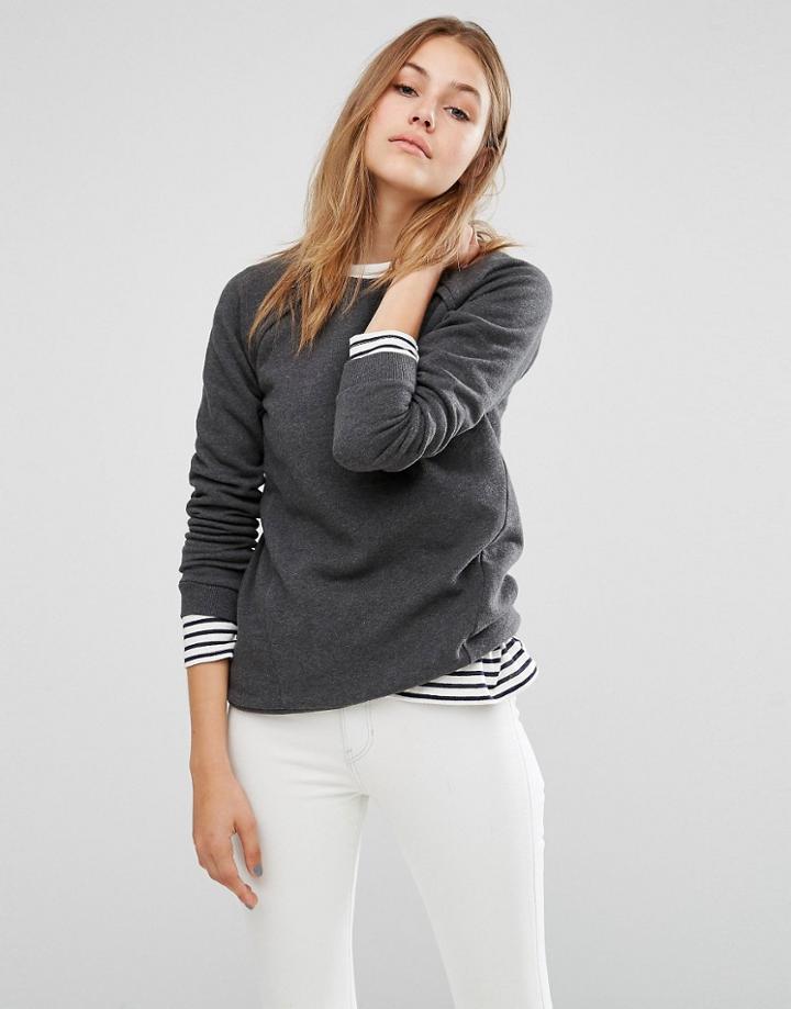 People Tree Organic Cotton Relaxed Crew Neck Sweatshirt - Gray