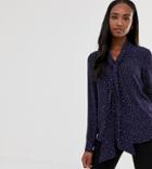 Glamorous Tall Blouse With Pussybow In Star Print-navy