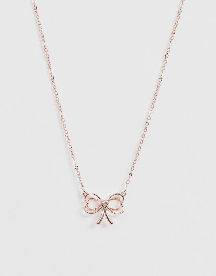 Ted Baker Heart Bow Pendant Necklace - Gold