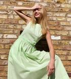 Topshop Boutique Sleeveless Poplin Maxi Dress In Apple-green