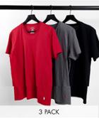 Polo Ralph Lauren 3 Pack Classic Fit T-shirt With Pony Logo In Red/gray/black