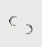 Asos Design Sterling Silver Stud Earrings In Moon Design - Silver