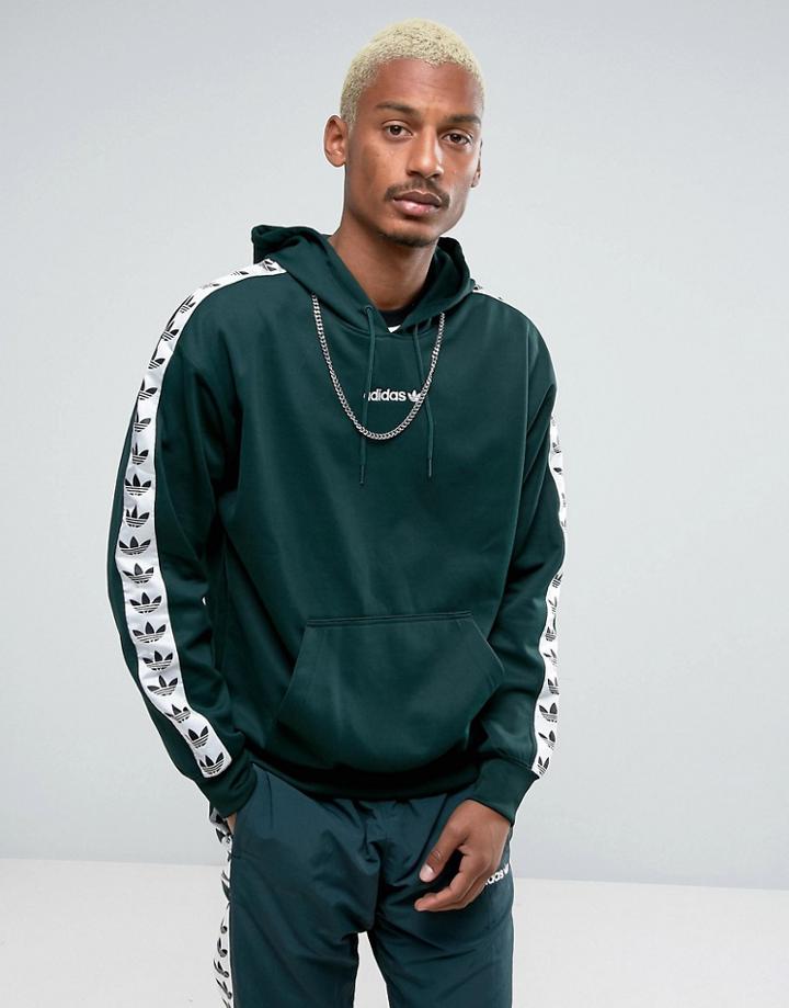 Adidas Originals Adicolor Tnt Tape Hoodie In Green Bs4689 - Green