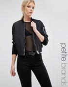 Vero Moda Petite Contrast Bomber Jacket - Black