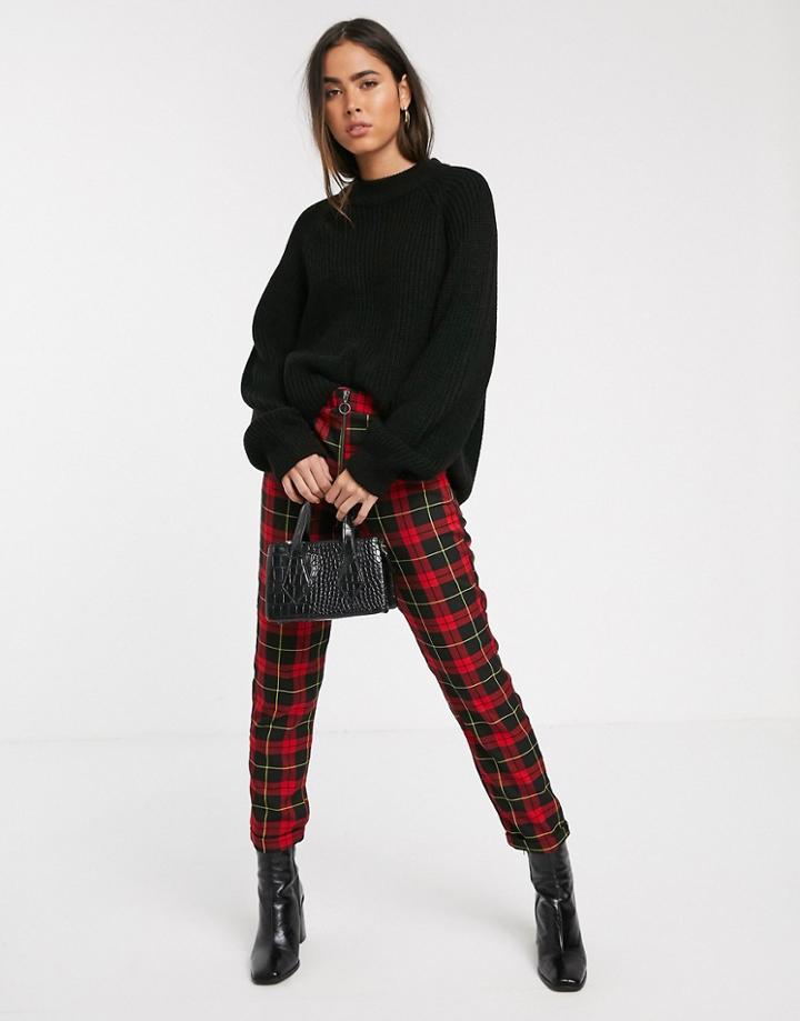 Stradivarius Pants In Red Check