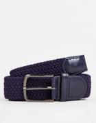 French Connection Woven Belt In Black