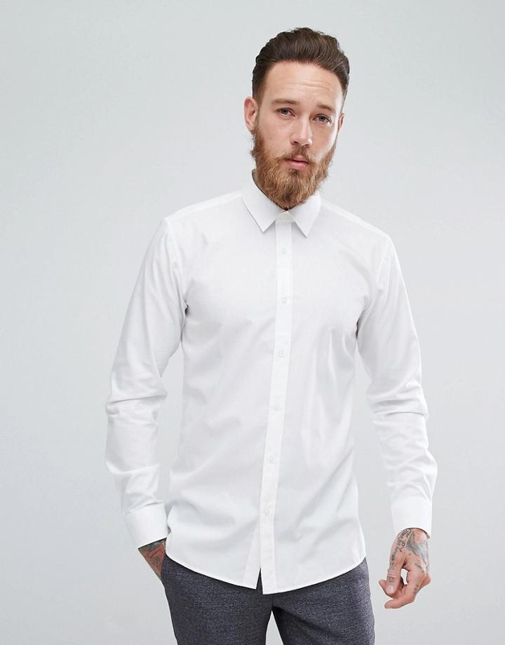 Hugo Extra Slim Fit Poplin Shirt In White - White