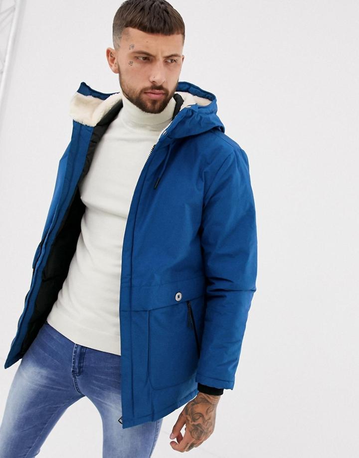 Pull & Bear Padded Jacket In Blue - Blue