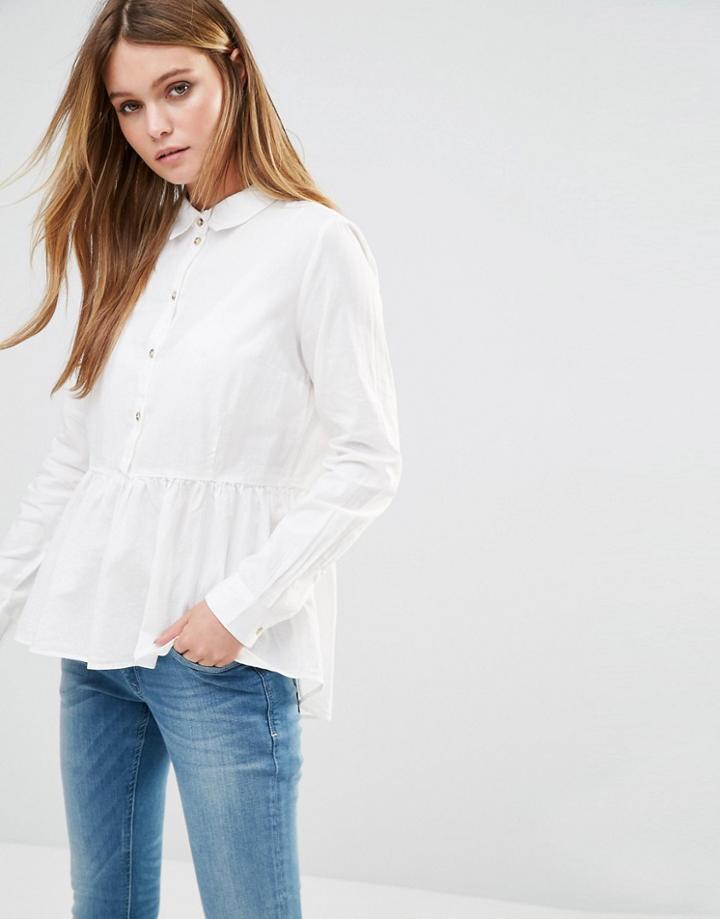 J.d.y Peplum Shirt - White