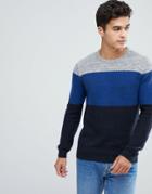 Esprit Wide Stripe Sweater In Blue - Blue