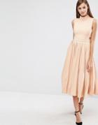 The 8th Sign High Neck Dress With Pleated Skirt - Pink