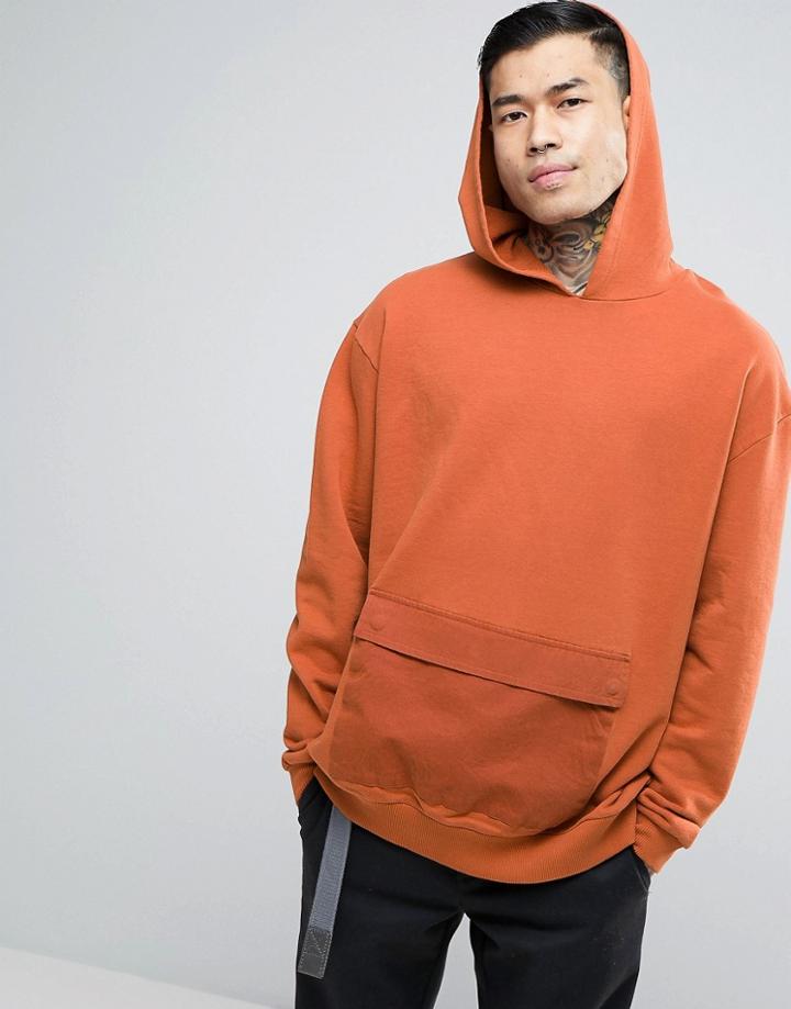 Kubban Oversized Hoodie With Front Pocket - Red