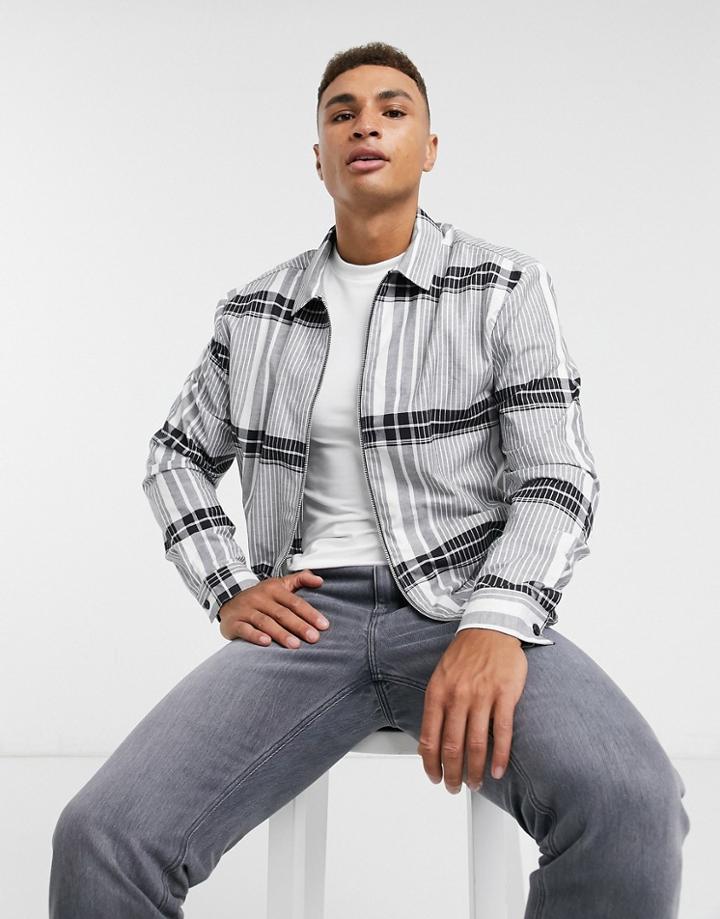 River Island Check Shirt In Black