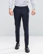 Jack & Jones Premium Slim Suit Pant With Check - Navy