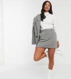 Topshop Petite Mini Gingham Skirt In Black Mono