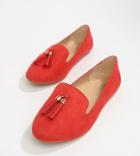 Park Lane Wide Fit Flat Loafers - Red