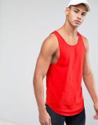 Only & Sons Tank With Curved Hem - Red