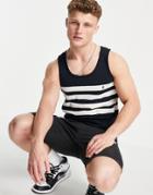 French Connection Four Stripe Tank In Black-multi