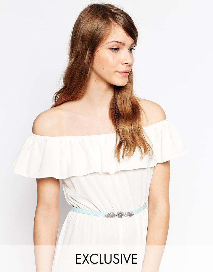 Johnny Loves Rosie Flora Belt - Pastel Blue