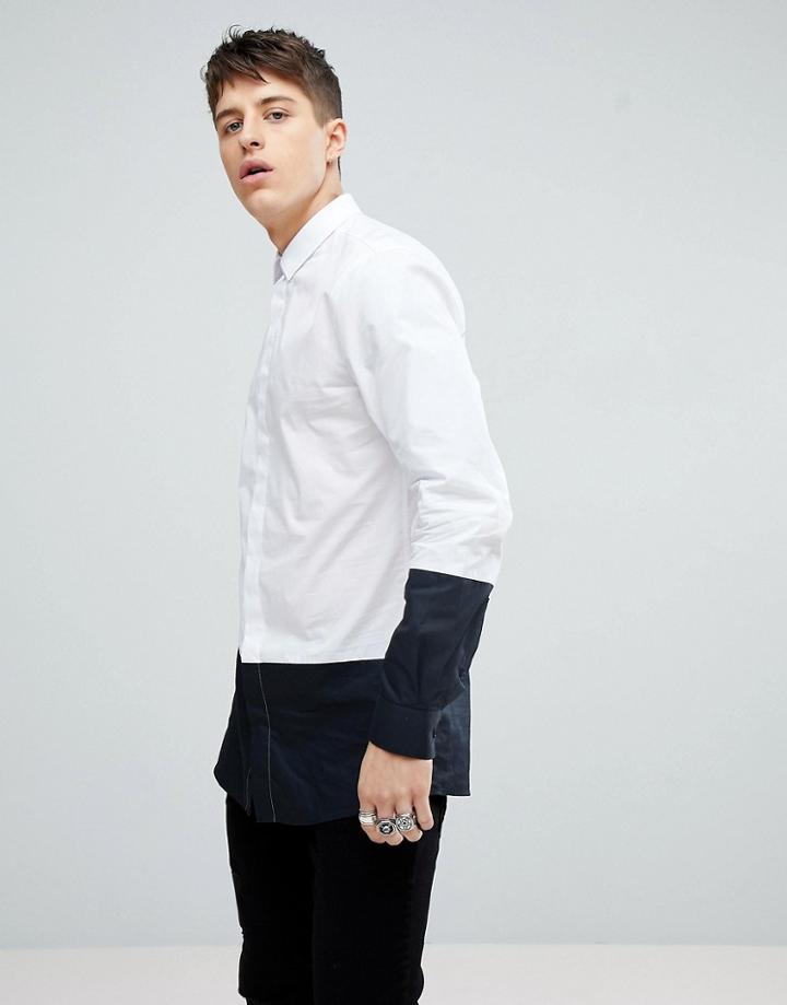 Noose & Monkey Skinny Cut & Sew Shirt - Black