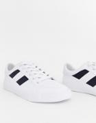 Pull & Bear Sneakers With Side Stripe In White - White