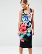 Ted Baker Alexie Dress In Forget Me Not Print - Black