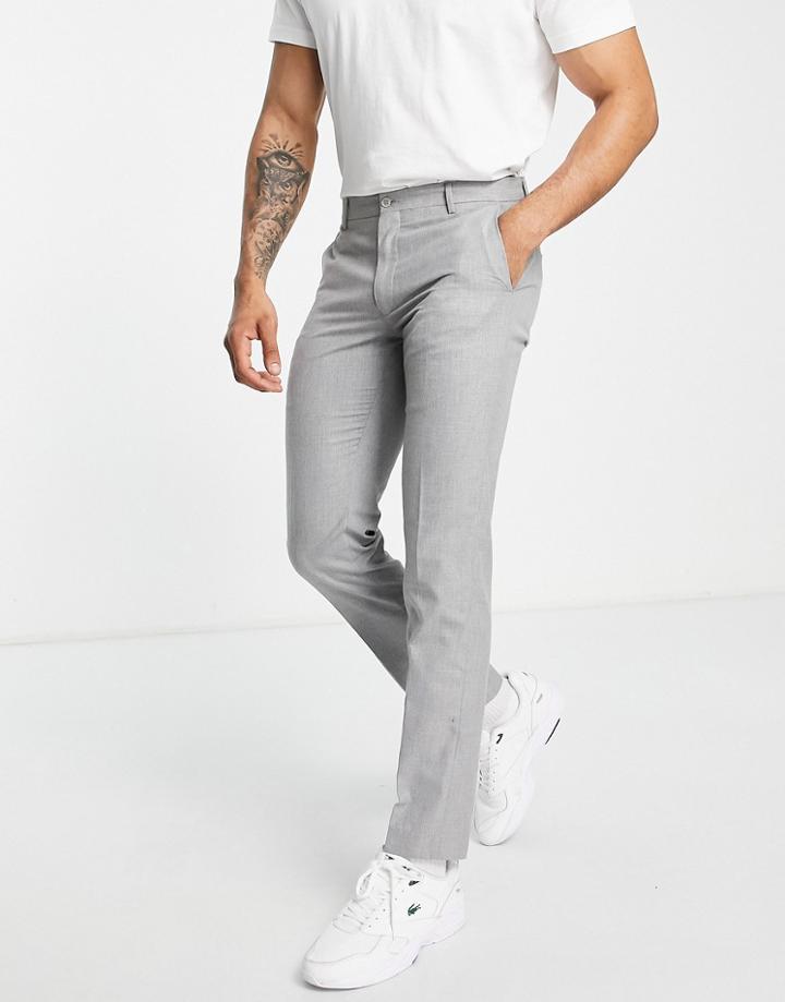 French Connection Skinny Fit Formal Pants-gray