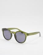 Jeepers Peepers Unisex Round Sunglasses In Green