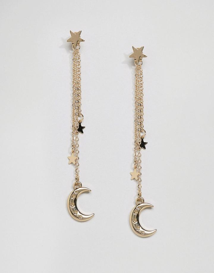 Johnny Loves Rosie Star & Moon Statement Earrings - Gold