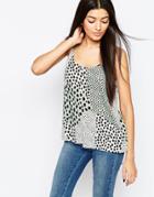 Vero Moda Animal Print Cami Top - White