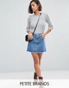Miss Selfridge Petite Mini Denim Skirt - Blue