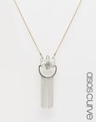 Asos Curve Statement Chain Long Pendant Necklace - Silver
